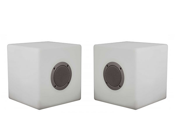 Set de 2 Cubes-enceinte Bluetooth à leds RGB - 15cm