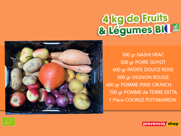 Panier BIO de fruits et légumes disponible en retrait dans votre magasin du jeudi 03 au dimanche 06 février 2022