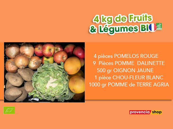 Panier BIO de fruits et légumes disponible en retrait dans votre magasin du jeudi 30 mars au dimanche 02 avril 2023