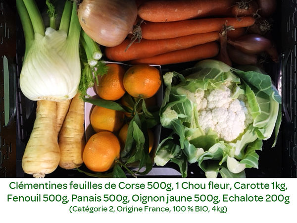 Panier BIO de fruits et légumes disponible en retrait dans votre magasin du mercredi 27 novembre au dimanche 1er décembre