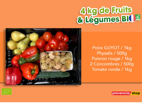 Panier BIO de fruits et légumes disponible en retrait dans votre magasin du mercredi 29 Septembre au dimanche 03 Octobre 2021