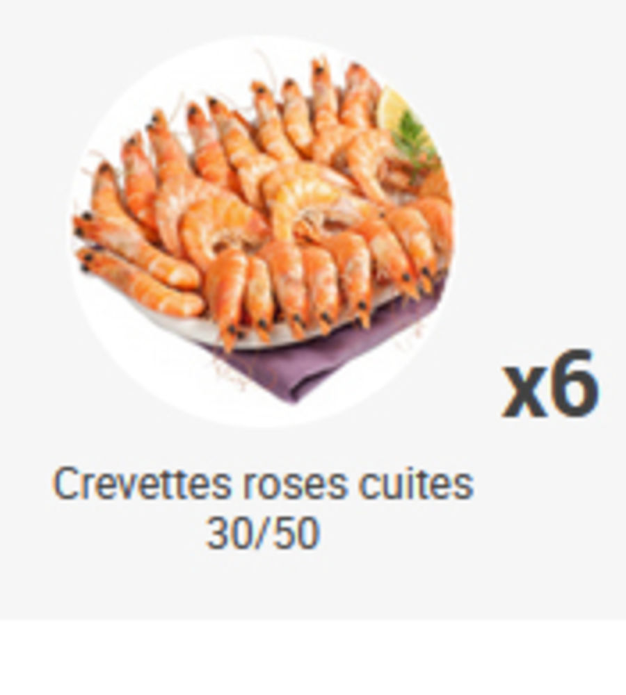 Crevettes roses 30/50 - 500 g